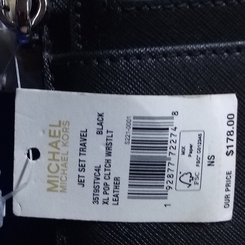 Michael Kors Black Leather Wristlet with Gold Logo - Picture 6 of 6